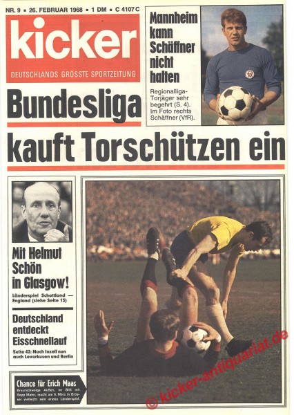 Kicker Sportmagazin Nr. 9, 26.2.1968 bis 3.3.1968