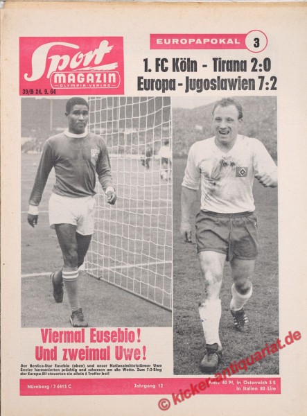 Sportmagazin Nr. 39B, 24.9.1964 bis 30.9.1964