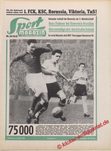 Sportmagazin Nr. 16A, 16.4.1956 bis 22.4.1956
