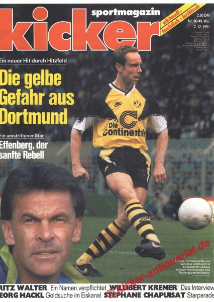 Kicker Sportmagazin Nr. 96, 2.12.1991 bis 8.12.1991