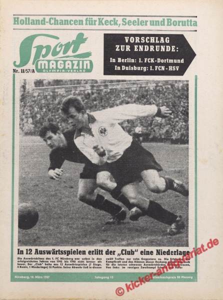 Sportmagazin Nr. 11A, 18.3.1957 bis 24.3.1957