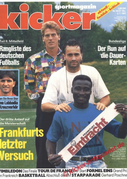 Kicker Sportmagazin Nr. 54, 5.7.1993 bis 11.7.1993