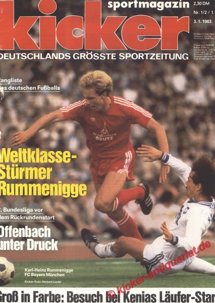 KICKER ZEITUNG 1983: Geschenk für Fußballfan Jahrgang 1983