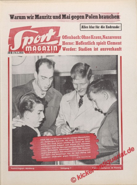 Sportmagazin Nr. 20B, 14.5.1959 bis 20.5.1959