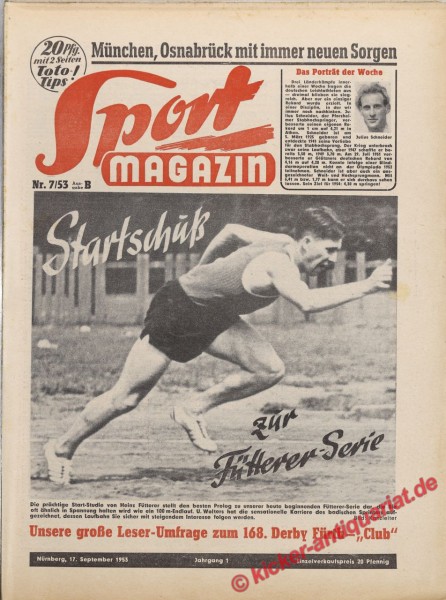 Sportmagazin Nr. 7B, 17.9.1953 bis 23.9.1953