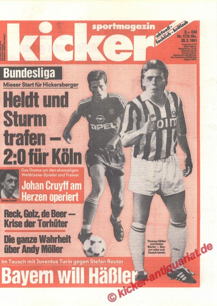 Kicker Sportmagazin Nr. 17, 28.2.1991 bis 6.3.1991