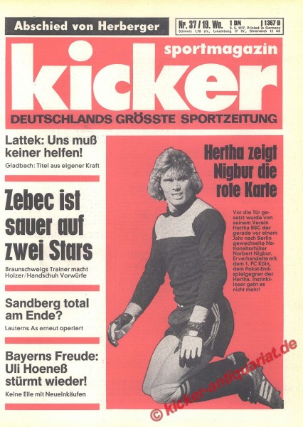 Kicker Sportmagazin Nr. 37, 5.5.1977 bis 11.5.1977