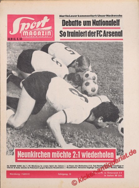 Sportmagazin Nr. 33B, 13.8.1964 bis 19.8.1964