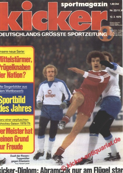 Kicker Sportmagazin Nr. 22, 12.3.1979 bis 18.3.1979
