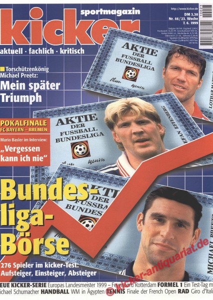 Kicker Sportmagazin Nr. 46, 7.6.1999 bis 13.6.1999