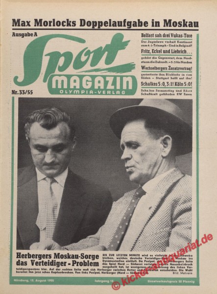 Sportmagazin Nr. 33A, 15.8.1955 bis 21.8.1955