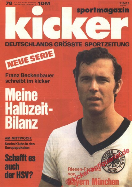 Kicker Sportmagazin Nr. 78, 27.9.1971 bis 3.10.1971