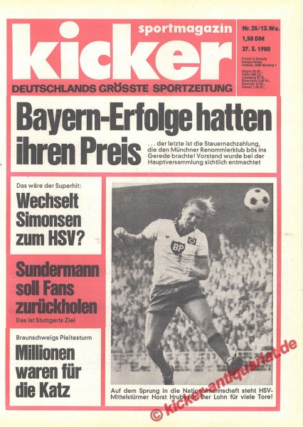 Kicker Titelbild: Horst Hrubesch (HSV)
