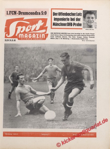 Sportmagazin Nr. 35B, 24.8.1961 bis 30.8.1961