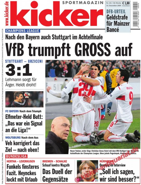 Kicker Sportmagazin Nr. 101, 10.12.2009 bis 16.12.2009