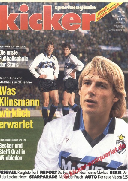 Kicker Schlagzeile: Italien-Tips von Matthäus und Brehme. Was Klinsmann wirklich erwartet. 