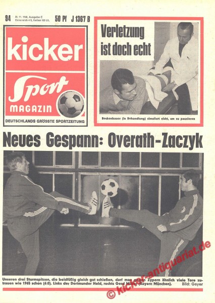 Kicker Sportmagazin Nr. 94, 20.11.1968 bis 26.11.1968