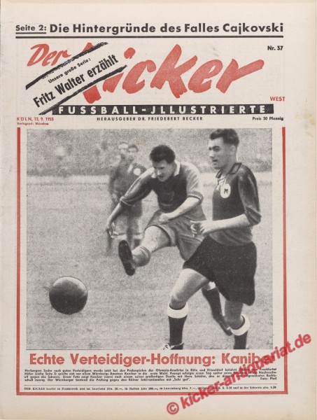 Kicker Nr. 37, 12.9.1955 bis 18.9.1955