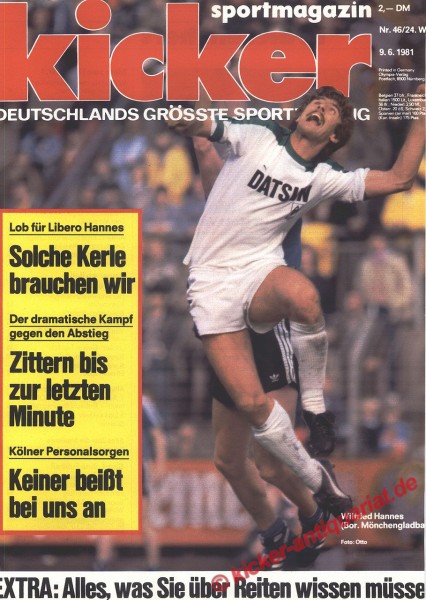 Kicker Sportmagazin Nr. 46, 9.6.1981 bis 15.6.1981
