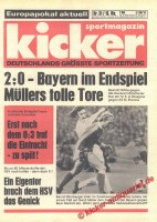 Kicker Zeitung 1976 vom 15.04.1976 bis 21.04.1976 – Bayern München gegen Real Madrid, Gerd Müller im Fokus, Bernd Dürnberger (FC Bayern München) und Benito...