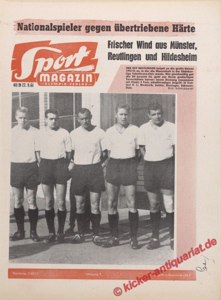 Sportmagazin Nr. 40B, 27.9.1961 bis 3.10.1961