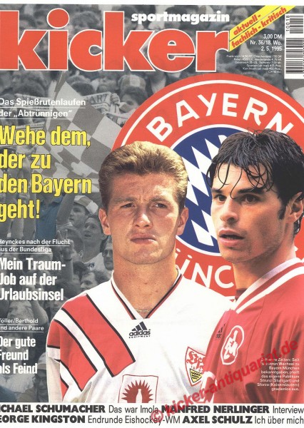 Kicker Sportmagazin Nr. 36, 1.5.1995 bis 7.5.1995