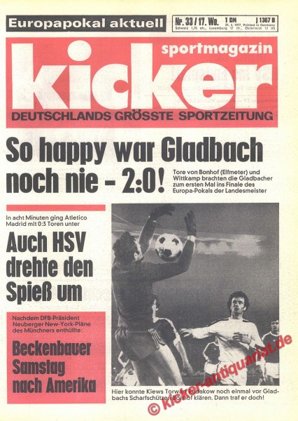 Kicker Sportmagazin Nr. 33, 21.4.1977 bis 27.4.1977