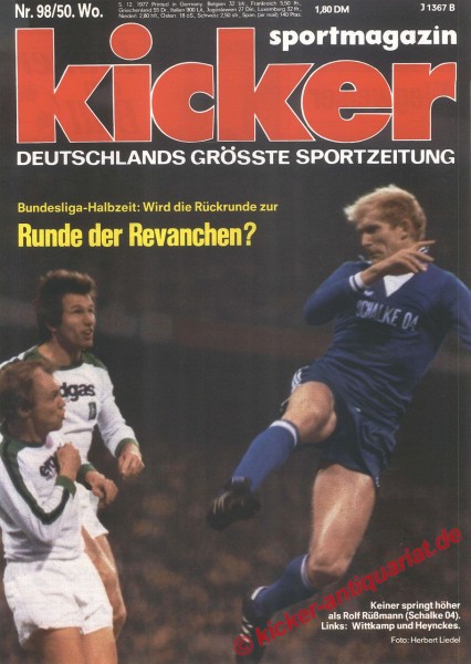 Kicker Sportmagazin Nr. 98, 5.12.1977 bis 11.12.1977