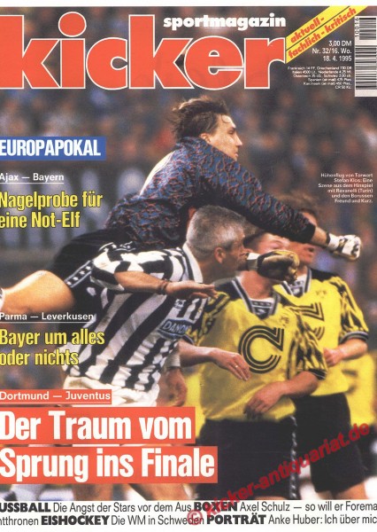 Kicker Sportmagazin Nr. 32, 18.4.1995 bis 24.4.1995