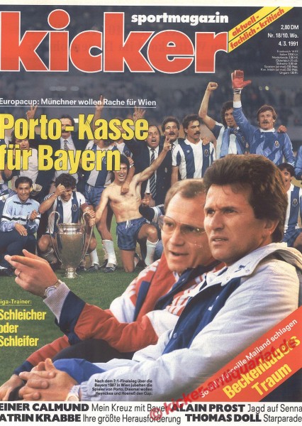 Kicker Sportmagazin Nr. 18, 4.3.1991 bis 10.3.1991