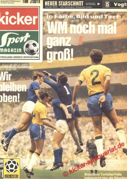 Fussball Weltmeisterschaft 1970 Heft Nummer 11