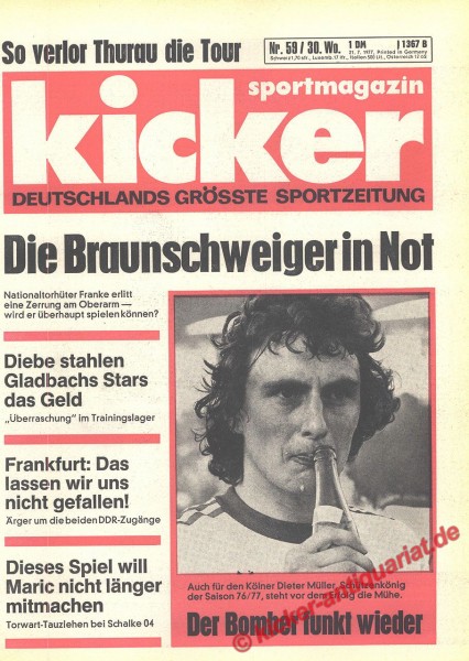 Kicker Sportmagazin Nr. 59, 21.7.1977 bis 27.7.1977