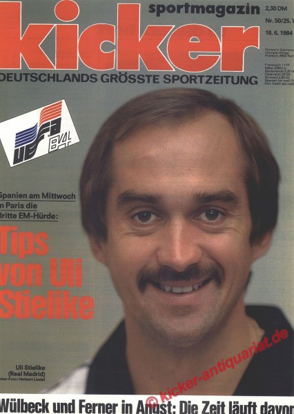 Kicker Sportmagazin Nr. 50, 18.6.1984 bis 24.6.1984