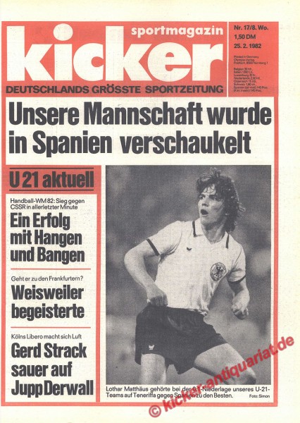 Kicker Sportmagazin Nr. 17, 25.2.1982 bis 3.3.1982