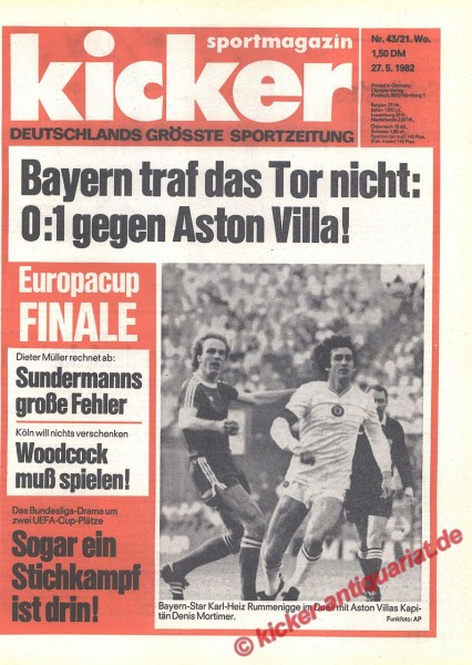 Kicker Sportmagazin Nr. 43, 27.5.1982 bis 2.6.1982