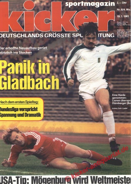 Kicker Sportmagazin Nr. 6, 19.1.1981 bis 25.1.1981