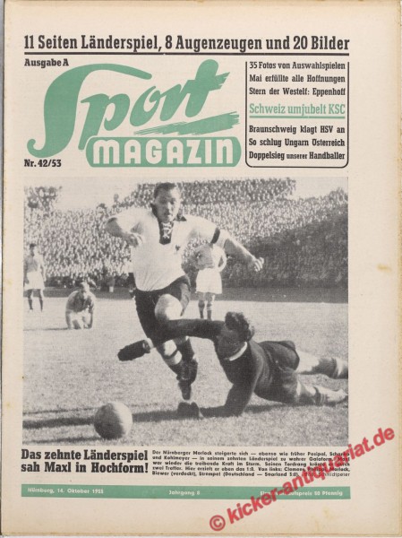Sportmagazin Nr. 42A, 14.10.1953 bis 20.10.1953