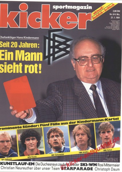 Kicker Sportmagazin Nr. 6, 21.1.1991 bis 27.1.1991