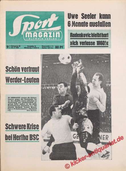 Sportmagazin Nr. 9A, 22.2.1965 bis 28.2.1965