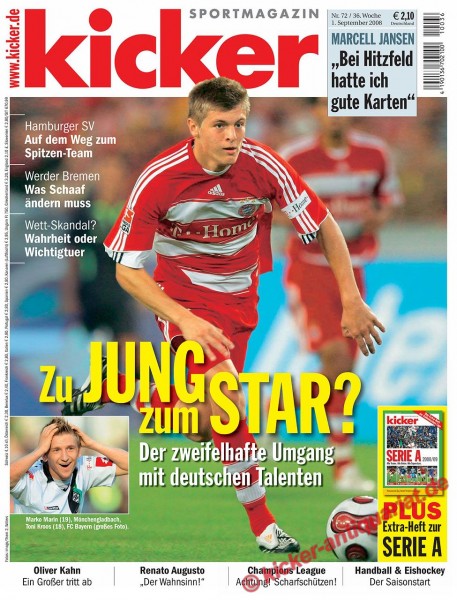Toni Kroos und Marko Marin. Zu jung zum Star? Plus Extra Heft zur Serie A.