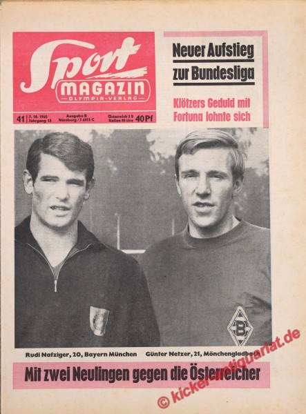 Sportmagazin Nr. 41B, 7.10.1965 bis 13.10.1965