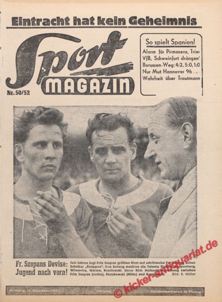 Sportmagazin Nr. 50A, 10.12.1952 bis 16.12.1952