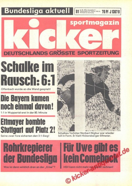 Kicker Sportmagazin Nr. 81, 5.10.1972 bis 11.10.1972