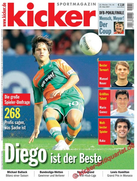 DFB-Pokalendspiel 2007. Mensch Meyer! Der Coup. Spieler Umfrage: Diego ist der Beste!