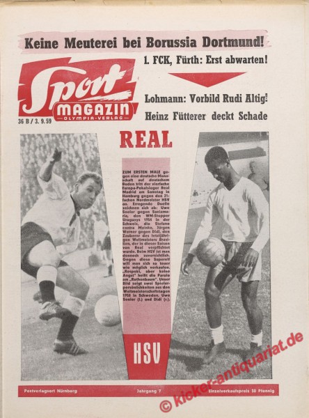 Sportmagazin Nr. 36B, 3.9.1959 bis 9.9.1959