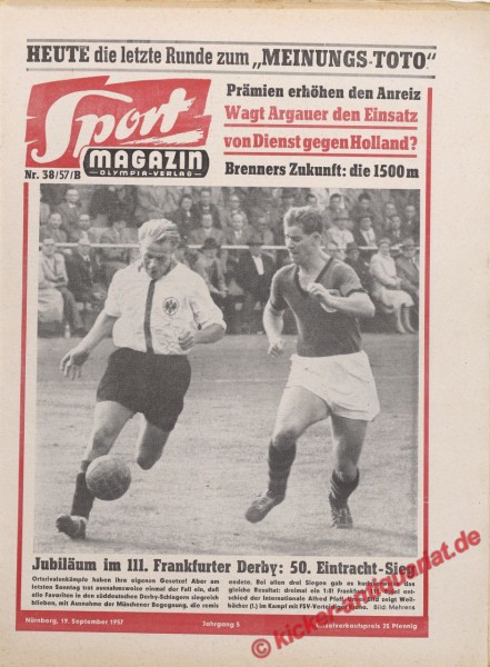 Sportmagazin Nr. 38B, 19.9.1957 bis 25.9.1957
