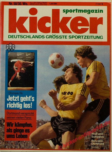 Kicker Sportmagazin Nr. 58, 19.7.1976 bis 25.7.1976