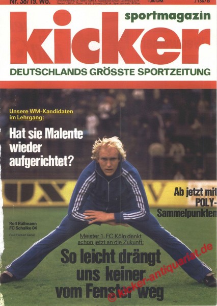 Kicker Sportmagazin Nr. 38, 8.5.1978 bis 14.5.1978