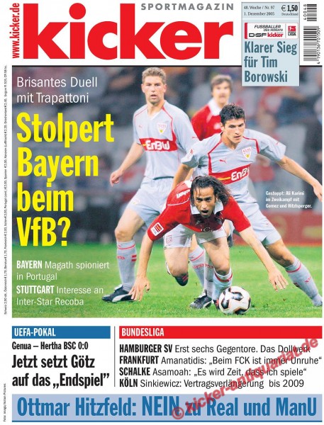Kicker Sportmagazin Nr. 97, 1.12.2005 bis 7.12.2005