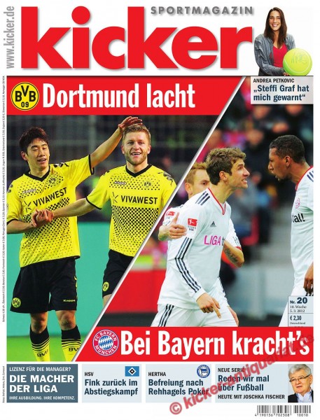 Kicker Sportmagazin Nr. 20, 5.3.2012 bis 11.3.2012